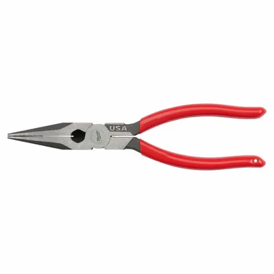 MILWAUKEE Needle-Nose Pliers, 8 in Overall Length, Serrated Jaw, MT505