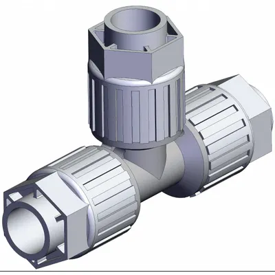 SMC High Purity Fitting: 3/4 in OD x 3/4 in OD x 3/4 in OD Size - PFA Compression Tube Fittings