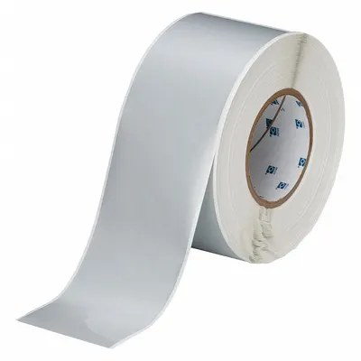 BRADY Continuous Label Stock: 3 in x 300 ft, Metalized Polyester, Silver (Gloss) - Brady Thermal Transfer Continuous Label Rolls