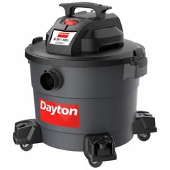 This DAYTON wet/dry vacuum features a 10-gallon plastic tank for corrosion resistance and is suited for standard pickup of liquids and dry debris. The 1-1/4-inch diameter hose with 8-foot length provides reach for general cleanup in workshops, garages, and maintenance areas.