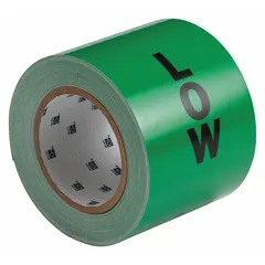 Green vinyl banding tape with black legend text, 4 inches wide and 90 feet long (1,080 inches total). Non-reflective. Used for identifying ammonia refrigeration pipes in industrial facilities, meeting IIAR pipe marking standards.