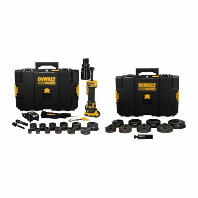 DEWALT DCE600D1K4 Cordless Knockout Punch Kit, 20V, 2.0 Ah, 4 in Capacity - DEWALT Cordless Knockout Punches