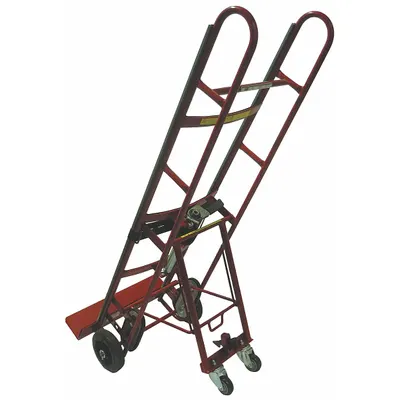 Dayton Ergonomic Tilt-Back Steel Appliance Hand Truck, Red, 8 in Wheels - Ergonomic Tilt-Back Steel Appliance Hand Trucks