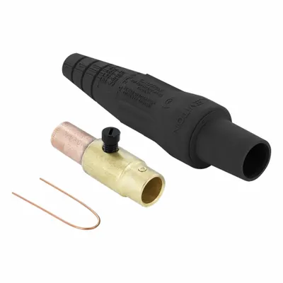 LEVITON Single Pole Inline: Female, Black, 600V AC/600V DC, 300 A, Crimp Tube Termination - Plugs with Crimp Tube Terminations