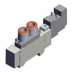 Solenoid Valve: SY7000 Series, Single Solenoid, Five-Way / Two-Position, 5 Ports, 24V DC, 3/8 in (MPN SY7160-5DO-N11). Key specifications — attr1082345: Single Solenoid Monostable; attr1082298: DIN Solenoid Connector; attr1082321: Internal Pilot; attr1082278: SY7160-5DO-N11; attr1082335: Non-Locking; attr1082343: Solenoid Air Control Valve; attr1082348: SY7000.