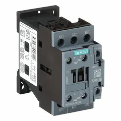 This Siemens non-reversing IEC contactor is rated 17 A with 3 poles and 3 normally open contacts. It operates with a 120V AC coil and does not include integrated surge suppression. Suitable for switching motors, lighting, and other inductive loads in industrial control panels, conveyors, pumps, and HVAC systems.