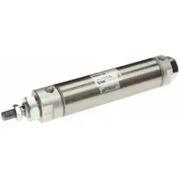 SMC Round Body Cylinder: 1 1/4 in Bore, 1 in Stroke, Non-Repairable, Stainless Steel, Rubber Cushion (MPN NCME125-0100C-XC6)