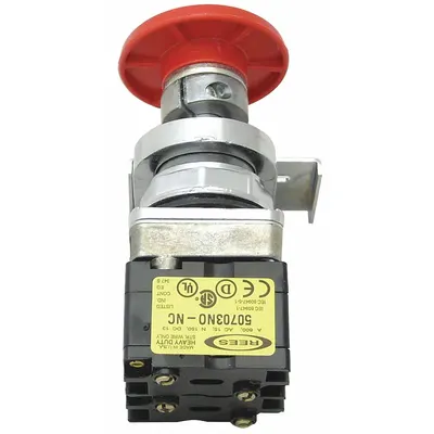 REES Emergency Stop Push Button: Non-Illuminated, Mushroom Head Profile, Non-Metallic - Mushroom-Head Push Buttons
