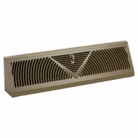 Baseboard Register: Baseboard, 4 1/2 in H, 18 in W, Louvered, Powder Coated, Brown, Steel Grille