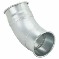 45 Degree Elbow: Steel, For 4 in Duct Dia, 9 1/2 in Overall Lg, 45° Angle, 4 in Outlet Dia (MPN 8010003710)
