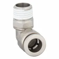 SMC Push-Fit Elbow Fitting: 3/8 in OD x 1/4 in OD Size, Push-to-Connect x MNPT, Stainless Steel (MPN KQG2L11-N02S)