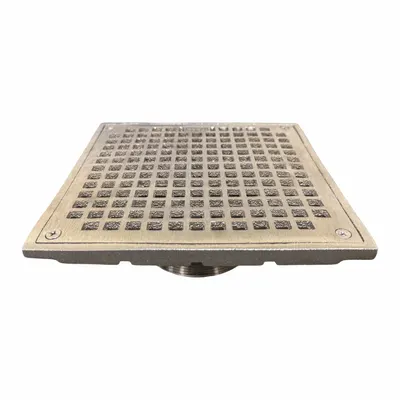 JAY R. SMITH MFG. CO Strainer: A, Square, 8 in Overall Wd, 2 1/2 in Overall Ht - Light-Duty Floor Drain Grates (Class A)