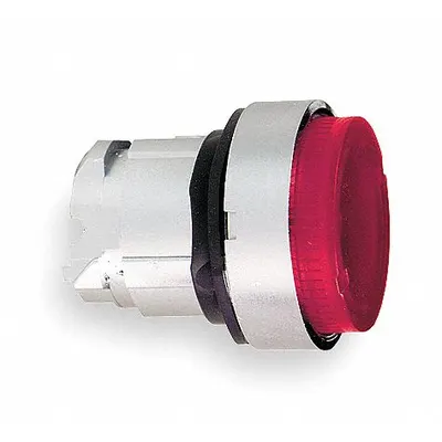SCHNEIDER Extended Push Button: Red, 22 mm Mounting Size, Metallic - Illuminated Extended-Length Push-Button Operators