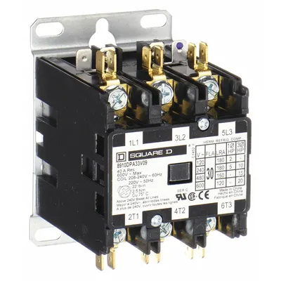 SQUARE D Definite Purpose Magnetic Contactor: 3 Poles, 208-240V AC, 30 A - Non-Reversing Definite Purpose Contactors