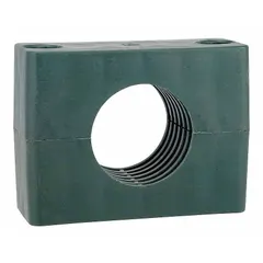 Replacement insert for Beta clamps, featuring a steel clamp with a polypropylene cushion. Designed for single-line installations, it secures and cushions hydraulic or pneumatic lines, reducing vibration and abrasion in piping systems.