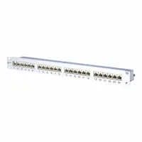 METZ CONNECT Patch Panel: Rack, Anodized Aluminum, RJ45, 180° Mounting Angle, 24 Ports, Unequipped (MPN 130855C-E)