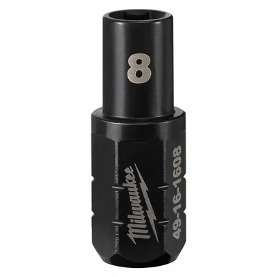 MILWAUKEE Impact Socket: SAE/Metric, 8 mm Socket Size, 6-Point, Short, 1 41/64 in Overall Lg - Insider & DXS Impact Sockets