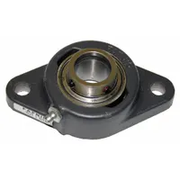 TIMKEN 2 Bolt Flange Bearing: Radial Ball, 1 1/2 in Bore, Cast Iron, Set Screws, 6 3/4 in Lg, 52100 (MPN YCJT 1-1/2 SGT)