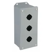 SCHNEIDER ELECTRIC Push Button Enclosure: 30mm, 3 Holes, Carbon Steel, NEMA 13/3 (MPN 9001KYAF3)