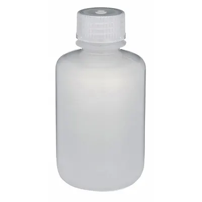 GLOBE SCIENTIFIC Sampling Bottle: Polypropylene, 4.22 fl oz, 125 mL, Natural - Polypropylene Narrow Mouth Round Lab Bottles