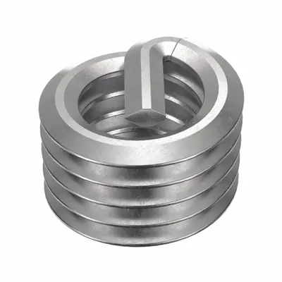 HELI-COIL Helical Insert: Tanged Tang Style, Screw-Locking, M6-1.00 Thread Size, Plain - Screw-Locking Tanged Helical Inserts