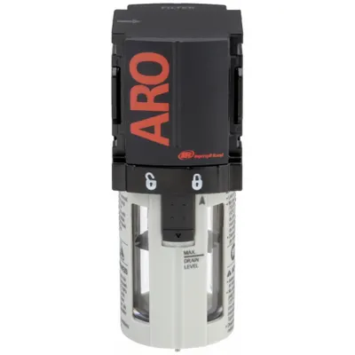 ARO Compressed Air Filter: Particulate, 1/4 in NPT, 5 micron, 49 cfm, 150 psi Max Op Pressure - ARO FRL Air Filters