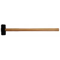 Standard Sledge Hammer: Steel, Wood Handle, 16 lb Head Wt, 2 3/4 in Dia, 36 in Overall Lg, Steel