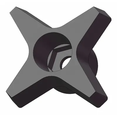 INNOVATIVE COMPONENTS Hand Knob: 4 Point, Plastic, #10 Thread - Snap-Lock 4-Arm Knobs