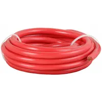 Red 4-gauge cut-to-length jumper cable with a 120-inch length and 60 A maximum current rating. Suitable for temporary high-current connections in automotive, marine, and industrial battery systems