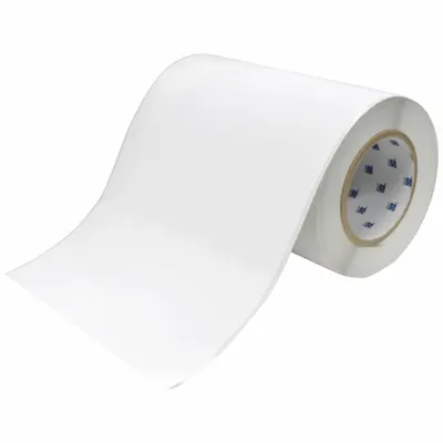 BRADY Continuous Label Stock: 8 in x 100 ft, Polyester, White (Matte) - Brady Inkjet Continuous Label Rolls