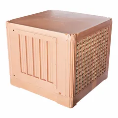 This multiple-inlet residential ducted evaporative cooler operates on 115V AC and includes a factory-installed drive package. It measures 32 in x 36 in x 35 in with a 3 in pad thickness. Typical applications include cooling open-plan living areas, warehouses, and commercial workshops in dry climates.