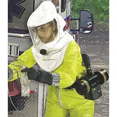 Nylon accessory belt for securing powered air-purifying respirator components at the waist. Provides a stable, hands-free fit in industrial environments requiring respiratory protection.