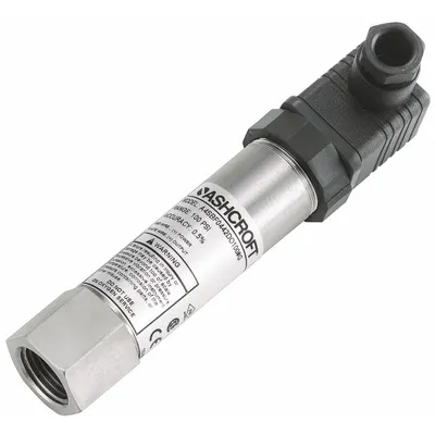 ASHCROFT Pressure Transmitter: 0 psi to 1,000 psi, 4 to 20mA DC, Hirschmann Form A DIN 43650-A - Intrinsically Safe with DIN 43650 Form A Connector