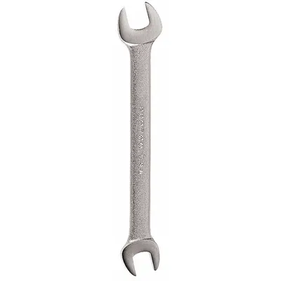 PROTO Open End Wrench: Alloy Steel, Satin, 16 mm_17 mm Head Size, 8 15/64 in Overall Lg - Metric, Double End, Open End Wrenches