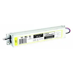 This constant voltage LED driver from ADVANCE provides a 24V DC output with an adjustable current range of 0.80 to 3.30 A, delivering up to 80 W of power. It operates on a 120V AC input and is designed for non-dimming applications. Suitable for powering low-voltage LED lighting systems such as signage, under-cabinet, and landscape lighting.