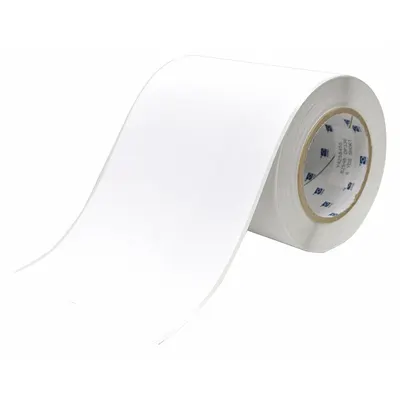 BRADY Continuous Label Stock: 6 in x 100 ft, Polyester, White (Matte) - Brady Inkjet Continuous Label Rolls