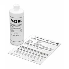 Parker lubricator oil F442001 is a compressed air treatment replacement part classified as Airline Oil. It is used to lubricate pneumatic tools, cylinders, and valves in industrial air systems, reducing friction and wear. Cross-reference numbers include 6B306, C12-02-FKS0, and D18.