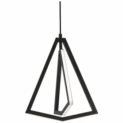 AFX INC. Pendant: 12 5/8 in Dia, 14 7/8 in Ht, Black, 1,000 lm, 3000K, 20 W, 120V AC - Gianna Pendant Lights