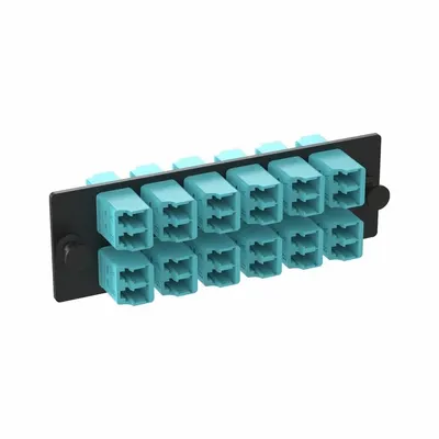 PANDUIT Fiber Optic Adapter Panel: Multi-Mode, OM4, 12 Fiber Ports, LC, PC, Duplex - Fiber Optic Adapter Plates