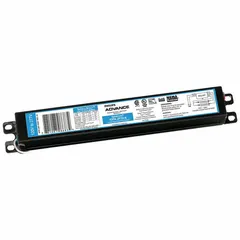 Instant start electronic ballast for operating four F32T8 fluorescent lamps. Supports 4 lamps at 32 W each, with an overall length of 9 1/2 inches. Suitable for use in commercial and industrial lighting fixtures such as troffers and strip lights.