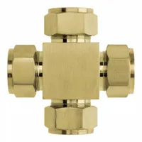 BRENNAN INDUSTRIES Compression Cross Fitting: 1/8 in OD x 1/8 in OD x 1/8 in OD x 1/8 in OD Size (MPN N2650-02-02-02-02-B)