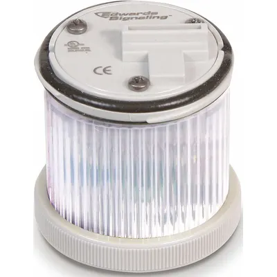 EDWARDS SIGNALING Tower Light Module: Flashing/Steady, 120V AC, White, 48 mm Overall Dia - Multimode Light Modules