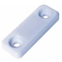 Plastic magnetic push-to-close catch with pull opening action. Height 11/16 in, width 1 3/4 in. Used to hold cabinet doors or panels securely closed in industrial enclosures, electrical panels, and furniture applications