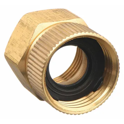 WESTWARD Garden Hose Adapter: 3/4 in x 3/4 in Fitting Size, Female x Female, Swivel - GHT-to-NPT Adapters & Connectors