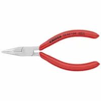 Long Nose Plier: 1 1/4 in Max Jaw Opening, 5 in Overall Lg, 1 1/8 in Jaw Lg, 1/8 in Tip Wd, Serrated (MPN 25 03 125)