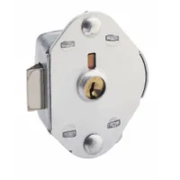 MASTER LOCK Deadbolt Lock: Silver, 7/32 in Mounting Hole Dia., 3/8 in Latch Bolt Projection (MPN 1714)