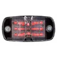 MAXXIMA Clearance Marker Light: Clearance Light, LED, Oval, Surface Mount, Clear/Red, Hole, IP67