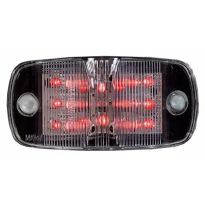 MAXXIMA Clearance Marker Light: Clearance Light, LED, Oval, Surface Mount, Clear/Red - Clearance Lights