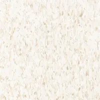 Vinyl composition tile (VCT) with Imperial Texture finish in Fortress White color. Each tile measures 12 inches in width. Suitable for commercial flooring in areas such as schools, hospitals, retail spaces, and offices