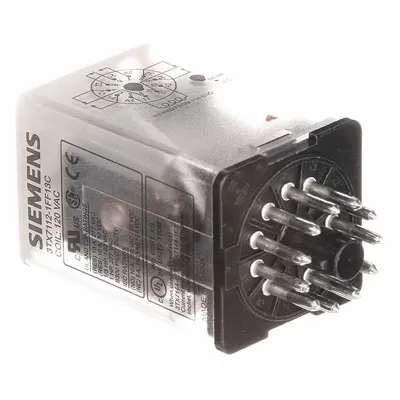 Siemens Plug-In Relay: Socket Mounted, 10 A Current Rating, 120V AC, 3PDT - Socket-Mounted Relays